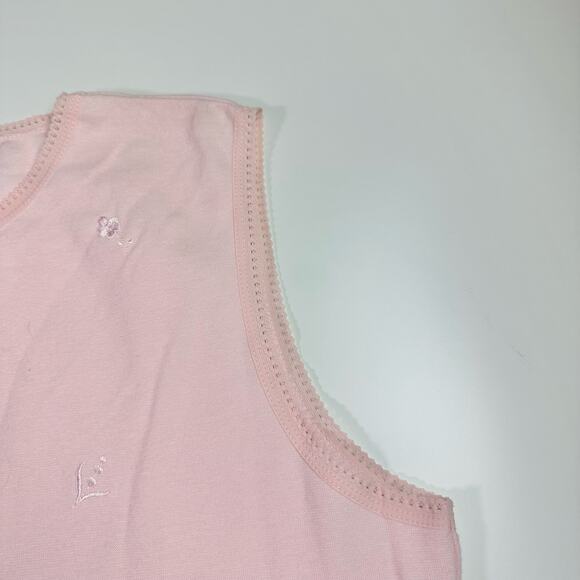 Christie & Jill NOS Women's Large Light Pink Sleeveless Pullover Floral Blouse - Picture 7 of 10